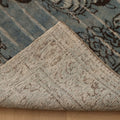 Vintage Manisa Turkish Area Rug 6x9 ft — Blue & Gray Floral