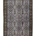 Vintage Isparta Turkish Area Rug 6x9 ft — Blue & Gray Floral