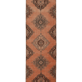 Vintage Konya Turkish Runner Rug 3x13 ft — Orange & Brown Geometric