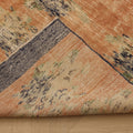 Vintage Manisa Turkish Area Rug 5x6 ft — Orange & Blue Distressed