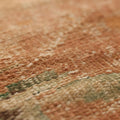 Vintage Manisa Turkish Area Rug 5x6 ft — Orange & Blue Distressed