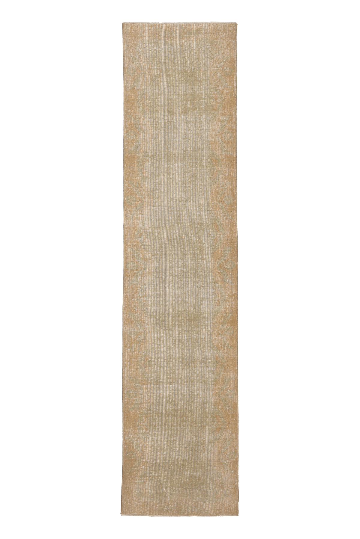 Vintage Isparta Turkish Runner Rug 2x10 ft — Beige Distressed