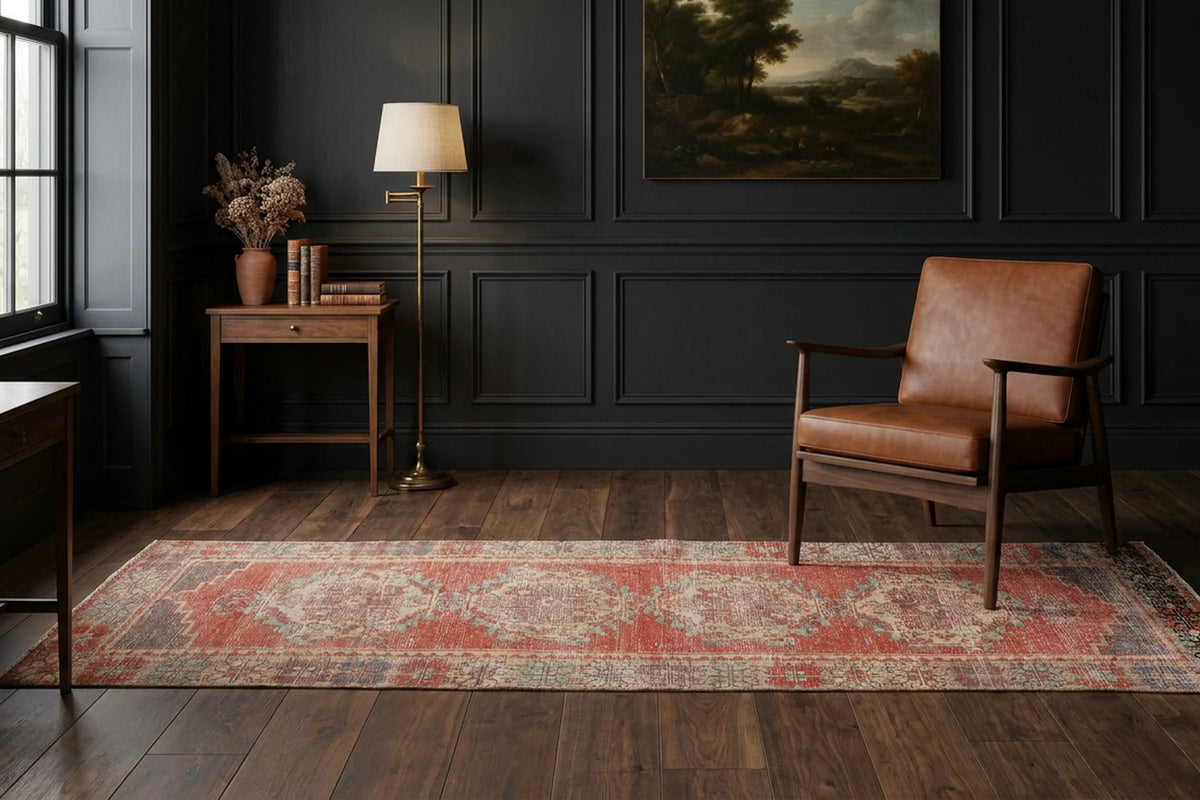 Turkish Runner Rug in a styled room