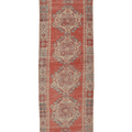 Vintage Niğde Turkish Runner Rug 2x9 ft — Orange & Beige Geometric