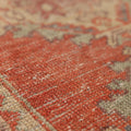 Vintage Niğde Turkish Runner Rug 2x9 ft — Orange & Beige Geometric