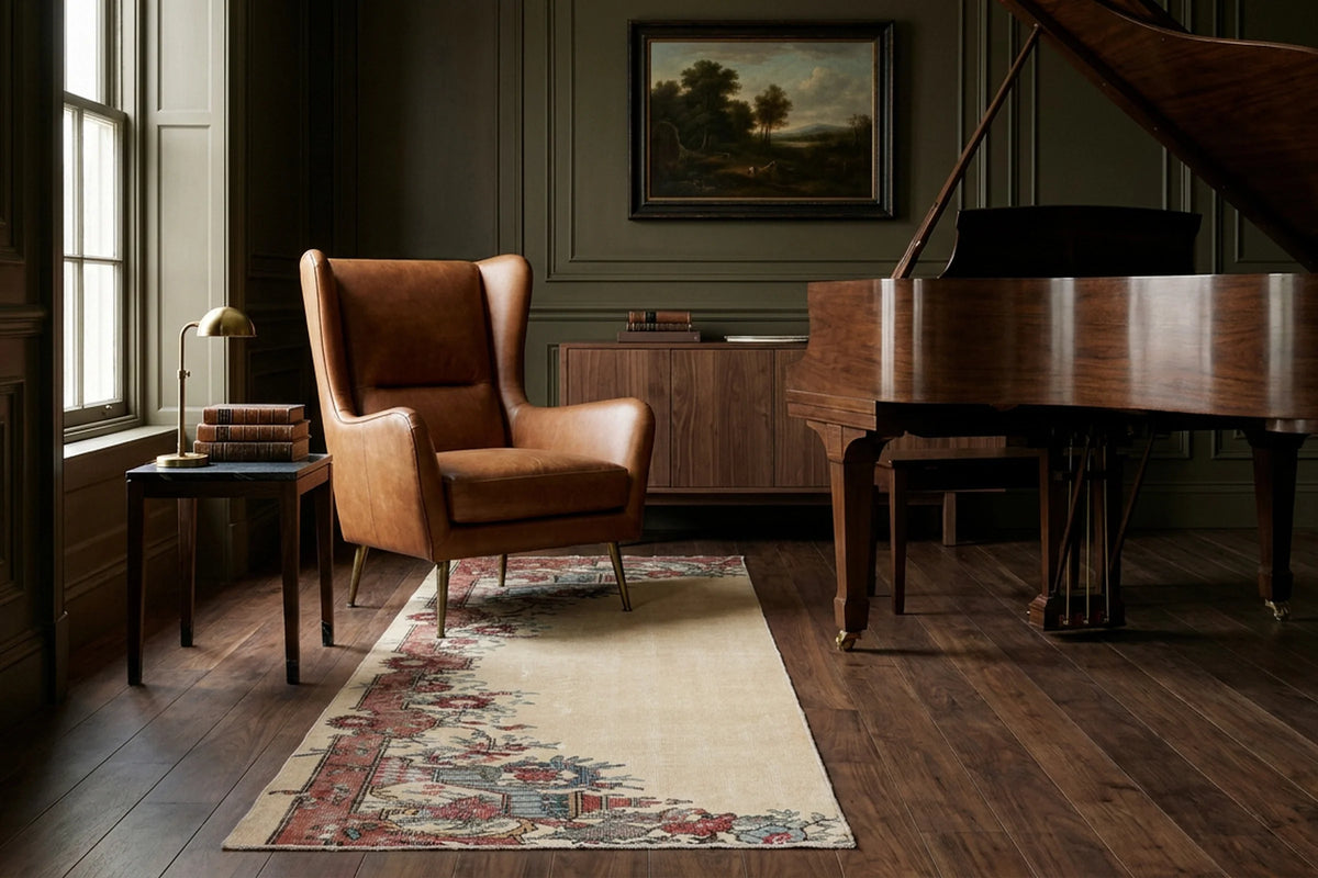 Turkish Runner Rug in a styled room