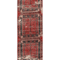 Vintage Malatya Turkish Runner Rug 2x8 ft — Red & Brown Geometric (No. 33745)