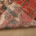 Vintage Malatya Turkish Runner Rug 2x8 ft — Red & Brown Geometric (No. 33745)