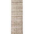 Vintage Isparta Turkish Runner Rug 2x10 ft — Beige Floral