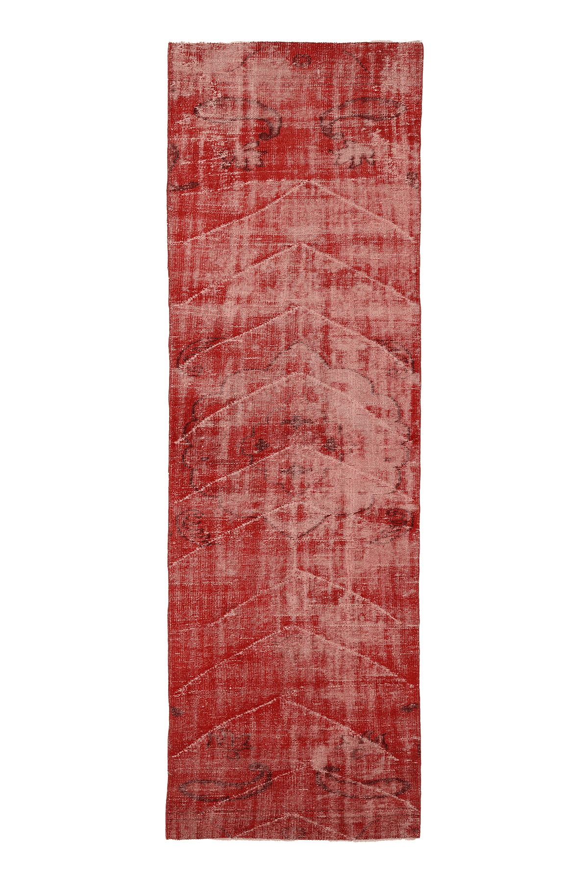 Vintage Manisa Turkish Runner Rug 2x9 ft — Red Distressed