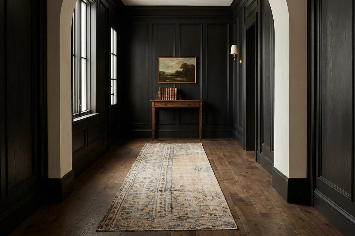 Turkish Runner Rug in a styled room