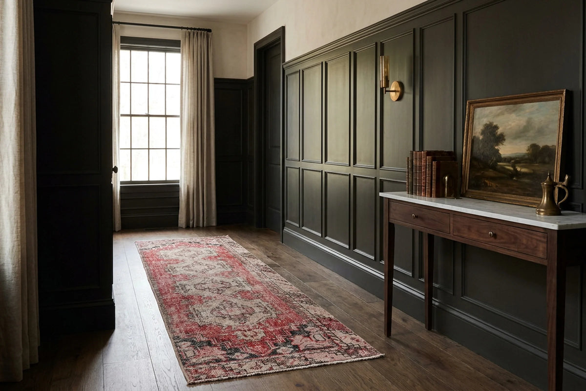 Turkish Runner Rug in a styled room