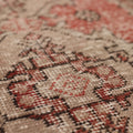 Vintage Niğde Turkish Runner Rug 2x6 ft — Red & Gray Geometric