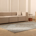 Vintage Manisa Turkish Area Rug 6x10 ft — Gray & Brown Floral