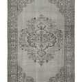 Vintage Manisa Turkish Area Rug 6x10 ft — Gray & Brown Floral