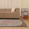Vintage Isparta Turkish Area Rug 6x10 ft — Pink & Brown Floral