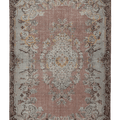 Vintage Isparta Turkish Area Rug 6x10 ft — Pink & Brown Floral