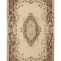 Vintage Isparta Turkish Area Rug 6x9 ft — Beige & Brown Floral