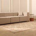 Vintage Isparta Turkish Area Rug 6x10 ft — Beige & Red Floral