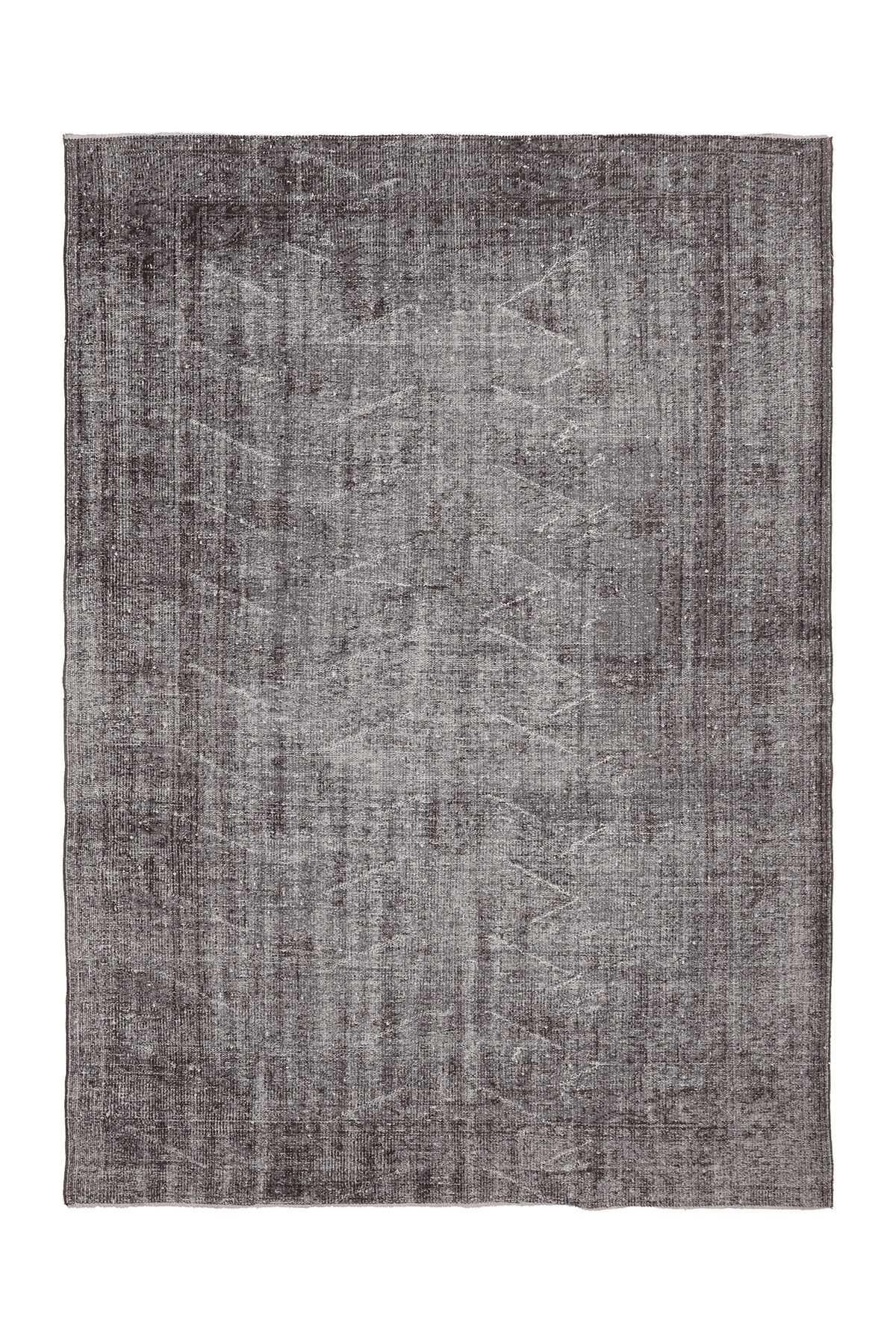 Vintage Isparta Turkish Area Rug 6x9 ft — Gray Geometric