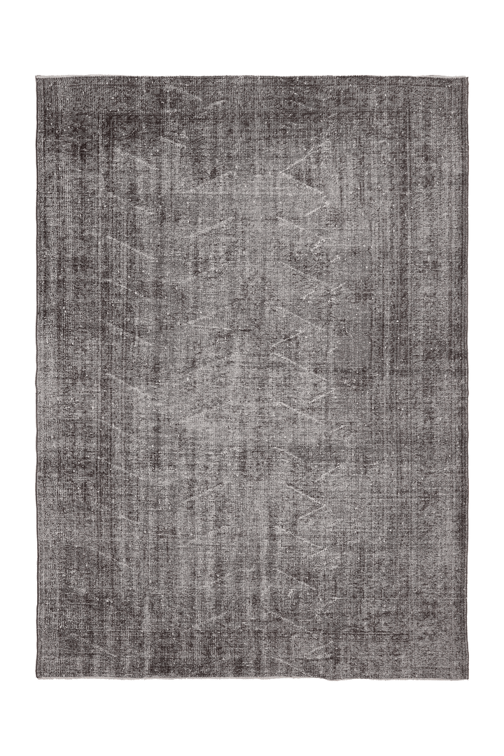 Vintage Isparta Turkish Area Rug 6x9 ft — Gray Geometric