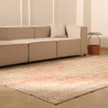 Vintage Manisa Turkish Area Rug 6x10 ft — Orange & Beige Floral