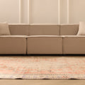 Vintage Manisa Turkish Area Rug 6x10 ft — Orange & Beige Floral