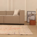 Vintage Manisa Turkish Area Rug 6x10 ft — Orange & Beige Floral