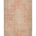 Vintage Manisa Turkish Area Rug 6x10 ft — Orange & Beige Floral