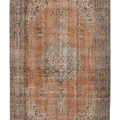 Vintage Isparta Turkish Area Rug 7x10 ft — Orange & Blue Floral