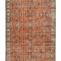 Vintage Isparta Turkish Area Rug 7x10 ft — Orange & Beige Floral