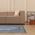 Vintage Isparta Turkish Area Rug 6x8 ft — Blue & Gray Overdyed