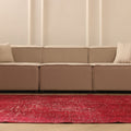 Vintage Isparta Turkish Area Rug 6x9 ft — Red Overdyed