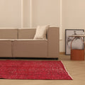 Vintage Isparta Turkish Area Rug 6x9 ft — Red Overdyed