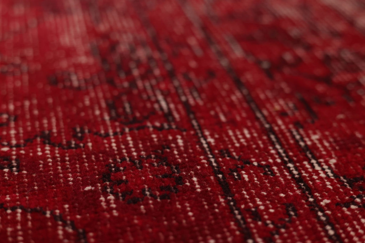 Vintage Isparta Turkish Area Rug 6x9 ft — Red Overdyed