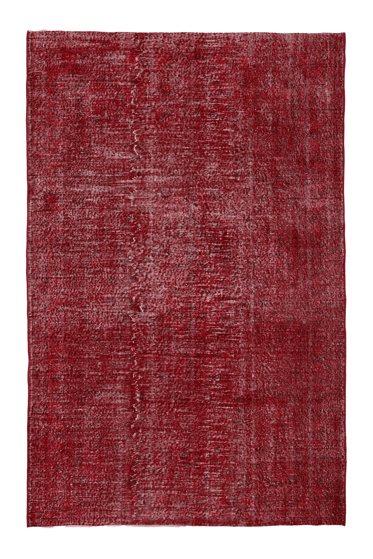 Vintage Isparta Turkish Area Rug 6x9 ft — Red Overdyed