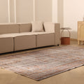 Vintage Manisa Turkish Area Rug 6x9 ft — Gray & Orange Floral
