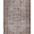 Vintage Manisa Turkish Area Rug 6x9 ft — Gray & Orange Floral