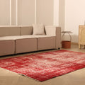Vintage Manisa Turkish Area Rug 6x9 ft — Red Overdyed