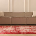 Vintage Manisa Turkish Area Rug 6x9 ft — Red Overdyed