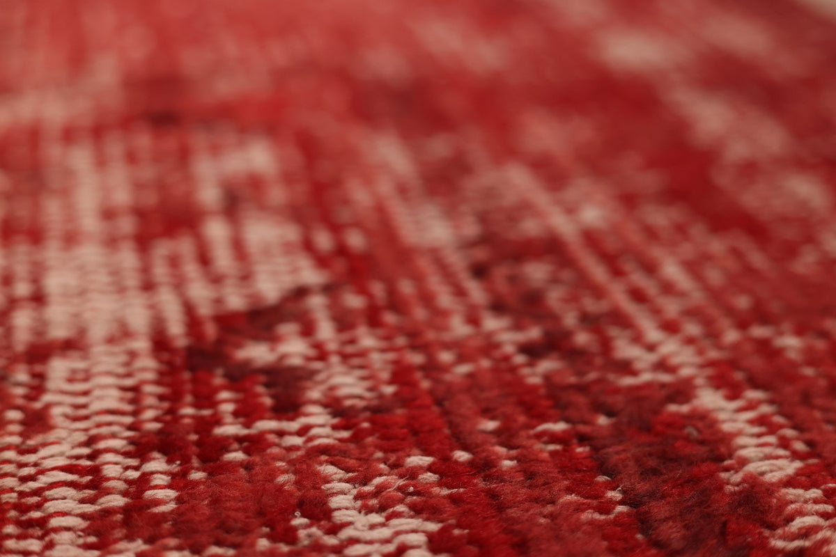 Vintage Manisa Turkish Area Rug 6x9 ft — Red Overdyed