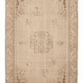 Vintage Isparta Turkish Area Rug 7x10 ft — Beige & Brown Floral