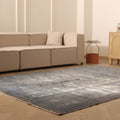 Vintage Isparta Turkish Area Rug 7x10 ft — Gray & Blue Overdyed