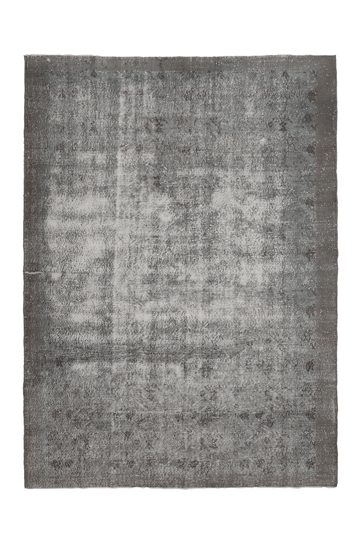 Vintage Isparta Turkish Area Rug 7x10 ft — Gray & Blue Overdyed