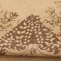 Vintage Isparta Turkish Area Rug 6x9 ft — Beige & Brown Floral