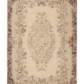 Vintage Isparta Turkish Area Rug 6x9 ft — Beige & Brown Floral