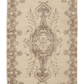 Vintage Isparta Turkish Area Rug 6x10 ft — Beige & Brown Floral