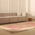 Vintage Isparta Turkish Area Rug 6x10 ft — Red & Beige Floral