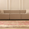 Vintage Isparta Turkish Area Rug 6x10 ft — Red & Beige Floral