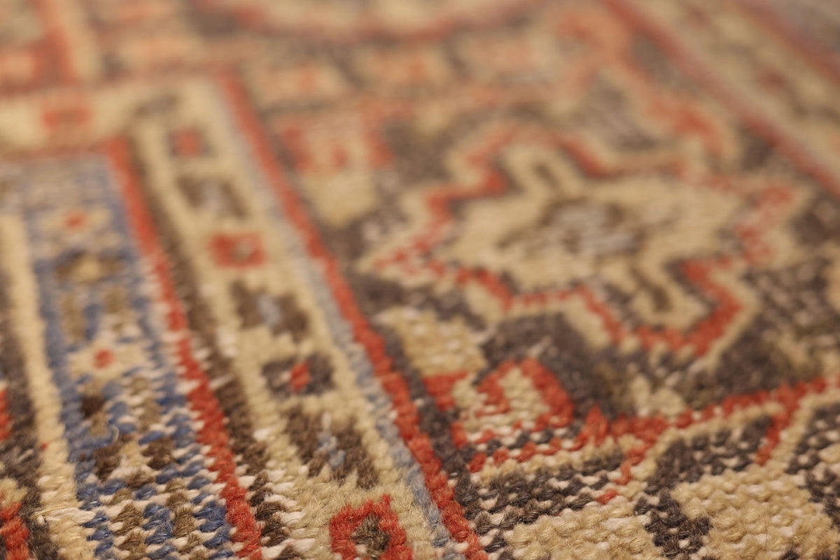 Vintage Isparta Turkish Area Rug 7x10 ft — Red & Beige Floral